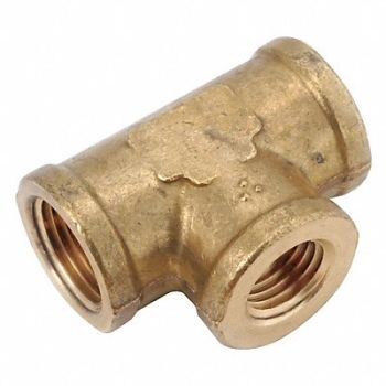 GRAINGER APPROVED Reducing Tee Brass 3/8 x 3/8 x 1/4 in, 20XN97