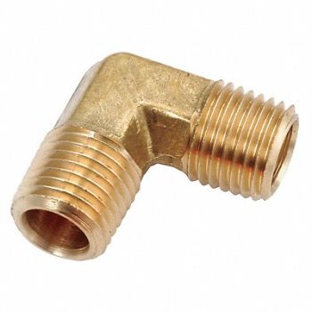 GRAINGER APPROVED 90 Elbow Brass 1/2 in Pipe Size MNPT, 20XP14