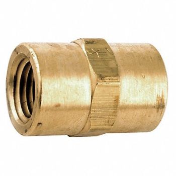 GRAINGER APPROVED Coupling Brass 1/4 in Pipe Size FNPT, 20XP19
