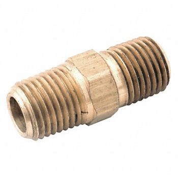 GRAINGER APPROVED Hex Nipple Brass 1/4 in Pipe Size MNPT, 20XP20