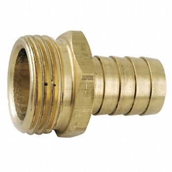 GRAINGER APPROVED Barbed Hose Fitting Hose ID 3/4 GHT, 20XP88