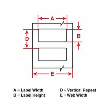 BRADY Therm Trans Label VinylCloth 0.5x1, 22MY25