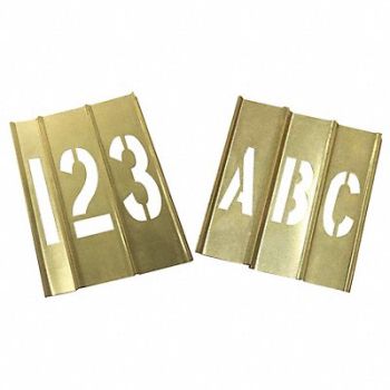 GRAINGER APPROVED STENCIL NUMB LTR KIT 1.5In BR 92PCS, 20Y503