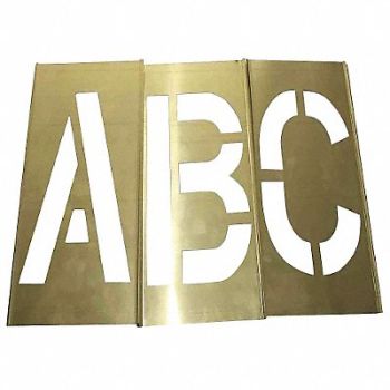 GRAINGER APPROVED Stencil Set Letters Punctuation Brass, 20Y509