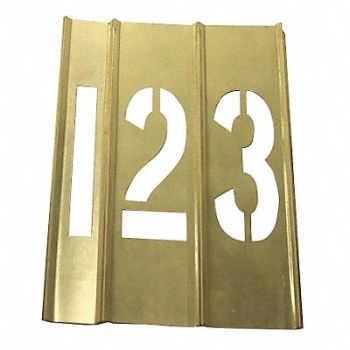 GRAINGER APPROVED Brass Stencils 15 Piece Number 1 1/2 In, 20Y516