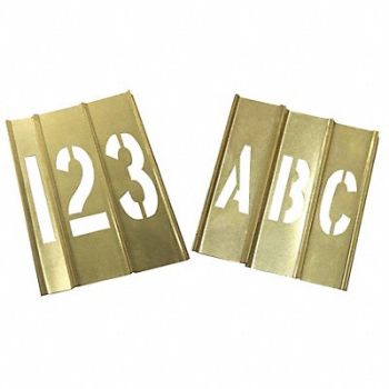 GRAINGER APPROVED Stencil Kit 46 Piece 2 In Brass, 20Y519