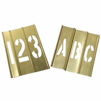 GRAINGER APPROVED Stencil Kit 46 Piece 3 In Brass, 20Y520