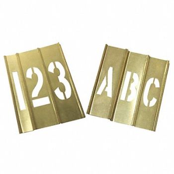 GRAINGER APPROVED Stencil Kit 46 Piece 6 In Brass, 20Y521