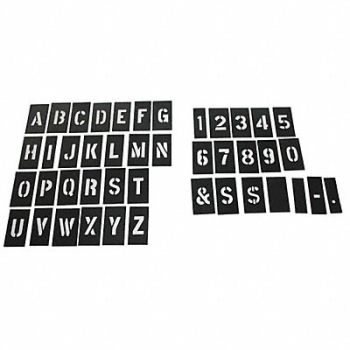 GRAINGER APPROVED STENCIL NUMB LTR KIT 1In PLASTIC 138PCS, 20Y523