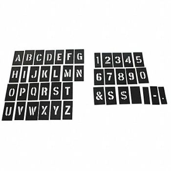 GRAINGER APPROVED STENCIL NUMB LTR KIT 2 In PLASTIC 138PCS, 20Y524
