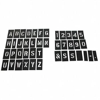 GRAINGER APPROVED STENCIL NUMB LTR KIT 3 In PLASTIC 138PCS, 20Y525