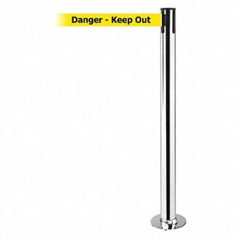 TENSABARRIER Fixed Barrier Post with Belt 7-1/2 ft L, 20YJ60