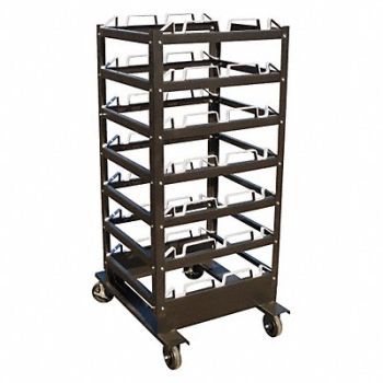 VISIONTRON Storage Cart 24 Posts Black, 20YT88
