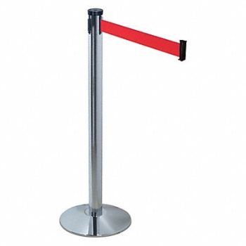 RETRACTA-BELT Barrier Post with Belt 10 ft L Red, 20YU21