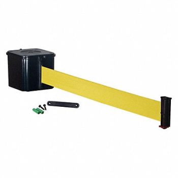 RETRACTA-BELT Wall Barrier 15ft Yellow Belt, 20YU89