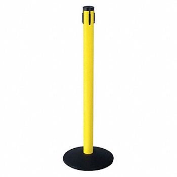 RETRACTA-BELT Receiver Post 40 In H Yellow Aluminum, 20YU59