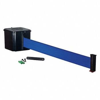 RETRACTA-BELT Wall Barrier 25ft Blue Belt, 20YU60