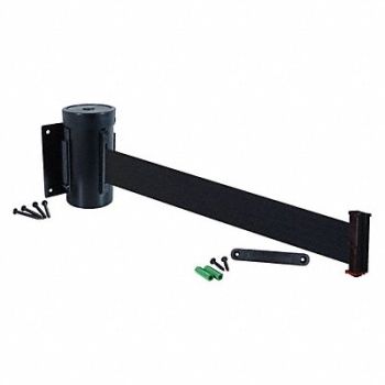 RETRACTA-BELT Wall Barrier 10ft Black Belt, 20YV03