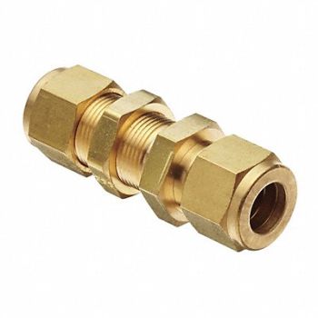 PARKER Bulkhead Connector Brass A-LOKxM 1/8In, 20YX80