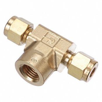 PARKER Tee Brass A-LOKxF 3/8Inx1/4In, 20YY59
