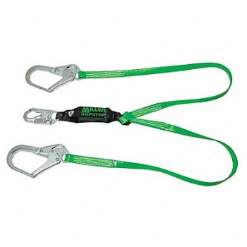 HONEYWELL MILLER Shock-Absorbing Lanyard Green, 20ZP34