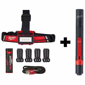 MILWAUKEE USB Low-Profile Headlamp + Penlight, 386GZ9