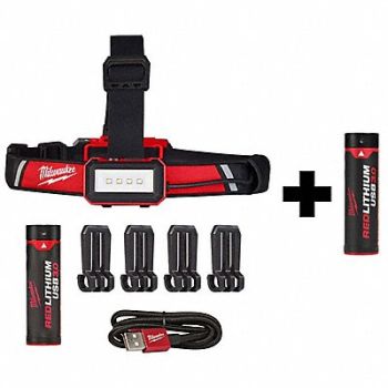 MILWAUKEE USB Low-Profile Headlamp + 3.0 Battery, 385XM2