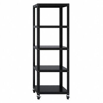 SPACE SOLUTIONS Bookcase Bookshelf Black 14 D, 317Z62