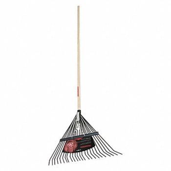 RAZOR-BACK Steel Leaf Rake 24 Tine 54 Handle, 217G15