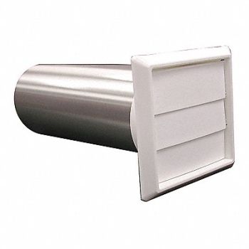 JONES STEPHENS Dryer Vent Hood Asmbly Louvered 4 White, 217L40
