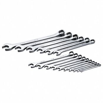 SK PROFESSIONAL TOOLS Combo Wrench St Steel Chrome Stnrd Ofst, 21A244