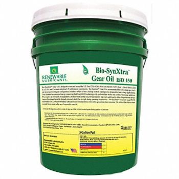 RENEWABLE LUBRICANTS Biodegradable EP Gear Oil 5 Gal, 21A521