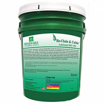 RENEWABLE LUBRICANTS ChainWireRope Lube 5 gal Pail, 21A536