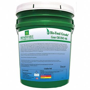 RENEWABLE LUBRICANTS Food Grade Gear Oil 5 Gal, 21A558