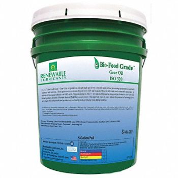 RENEWABLE LUBRICANTS Food Grade Gear Oil 5 Gal, 21A566