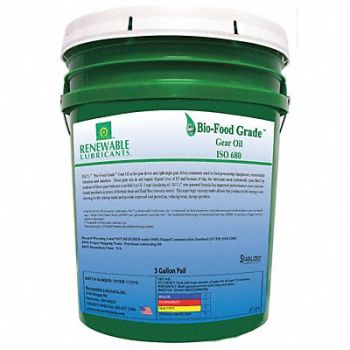 RENEWABLE LUBRICANTS Food Grade Gear Oil 5 Gal, 21A569