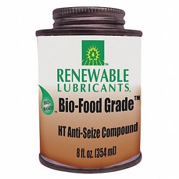 RENEWABLE LUBRICANTS Food Grade Anti-Seize 8 oz Can, 21A573