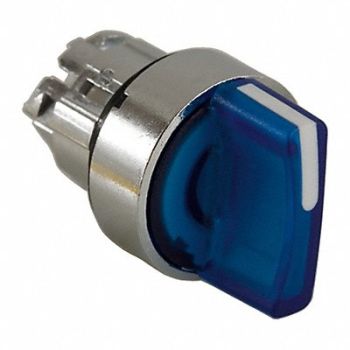 SCHNEIDER ELECTRIC Illum Selector Switch 2 Pos 22mm Blue, 21AG06