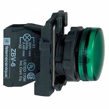 SCHNEIDER ELECTRIC Pilot Light LED 240V Green, 21AG57