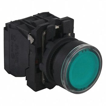 SCHNEIDER ELECTRIC Illuminated Push Button 22mm Green, 21AG60