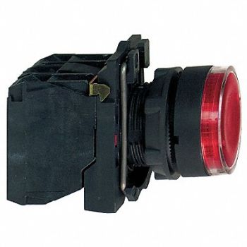 SCHNEIDER ELECTRIC Illuminated Pushbutton LED 24V Red, 21AG64