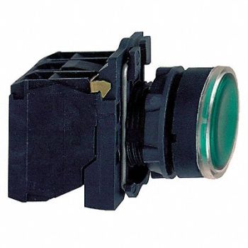 SCHNEIDER ELECTRIC Illuminated Pushbutton LED 24V Green, 21AG63