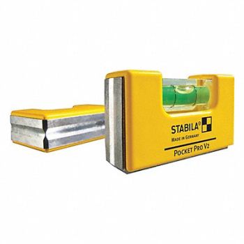 STABILA Pocket Level Aluminum 2-1/2 in L 1 Vial, 21CK23
