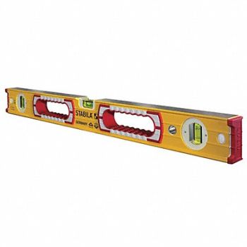 STABILA Box Level Aluminum 24 in L 3 Vials, 21CK26