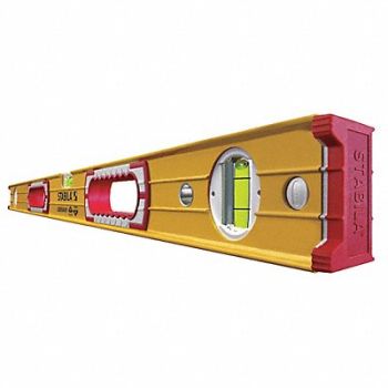 STABILA Box Level Aluminum 48 in L 3 Vials, 21CK27