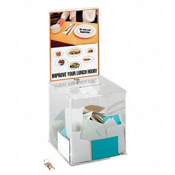 SAFCO Collection Box Large Acrylic Clear, 619U16