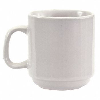 CRESTWARE Mug Stackable Bright White 10 oz PK36, 21D226