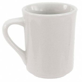 CRESTWARE Mug Bright White 8-1/2 oz PK36, 21D227