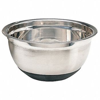 CRESTWARE Mixing Bowl Stainless Steel w/Rubber 8qt, 21D724