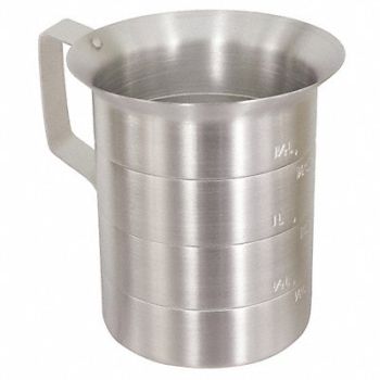 CRESTWARE Measuring Cup Aluminum 4 qt. Liquid, 21D744